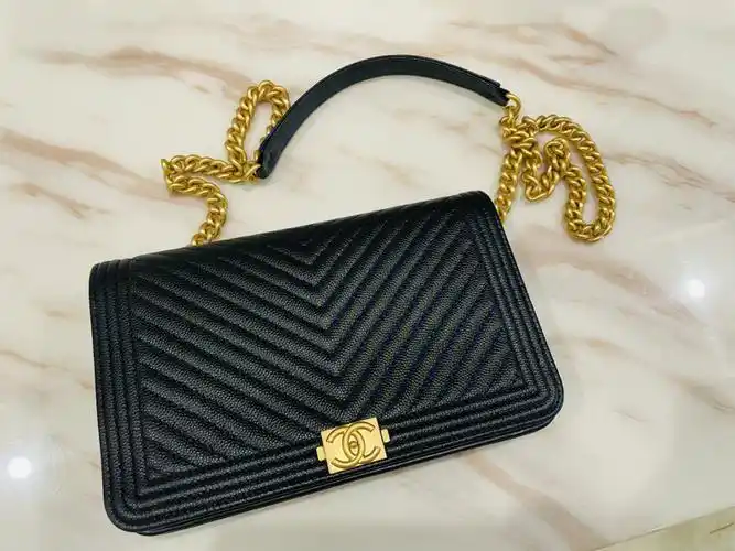 2021香奈儿包包leboywoc黑金链条包