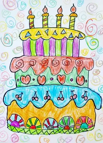 《生日蛋糕》/儿童书画作品《生日蛋糕》欣赏_中国少儿美术教育网
