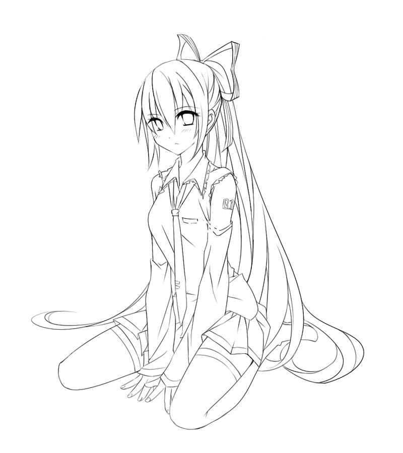 1000 二次元少女线稿素材|临摹太简单了!