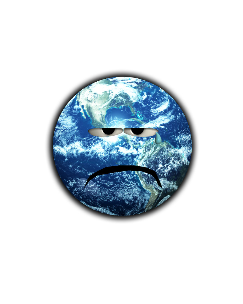 哭泣的地球,显示哭地球的概念图像.