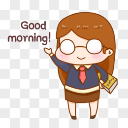 卡通英语老师打招呼元素