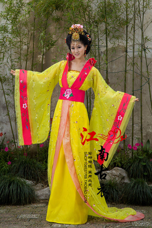 服装古装唐装汉服女唐朝拖尾贵妃侠女女装仙女民族服装