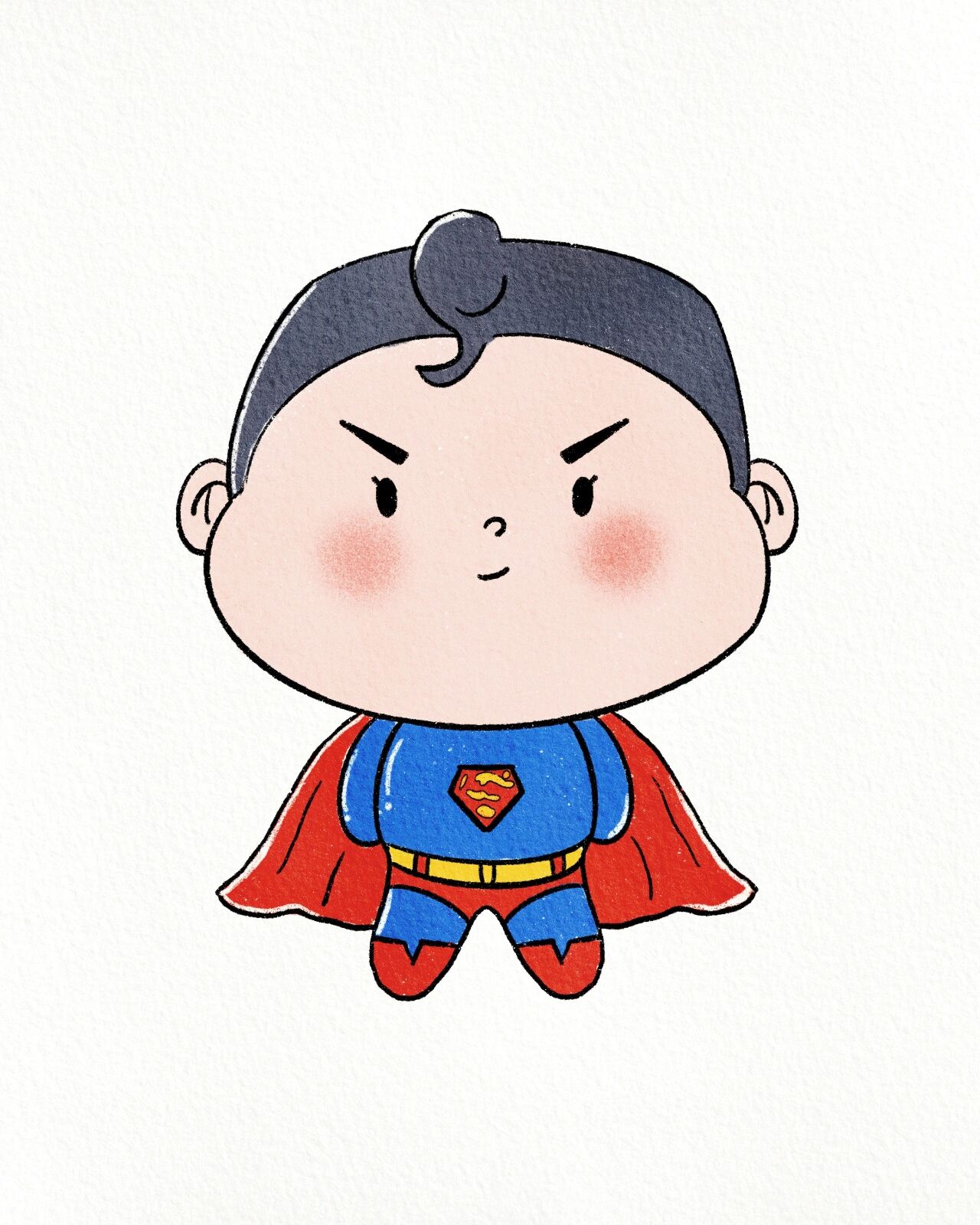 简笔画漫威|q版胖脸人物|可爱蜘蛛侠|超人 绘画工具:ipad .