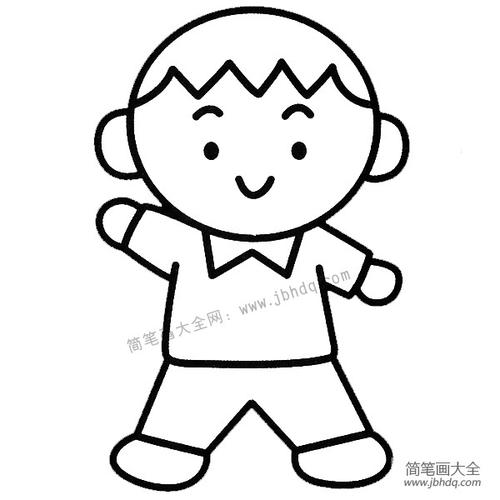 简笔画图片帅气的小男生简笔画步骤图解教程帅气可爱的男孩子简笔画