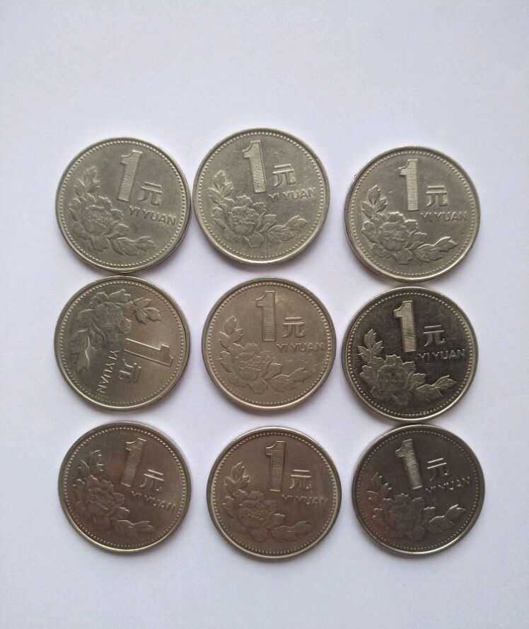 了1991年至2000十个年份,各个年份的牡丹一元硬币由于各种各样的原因