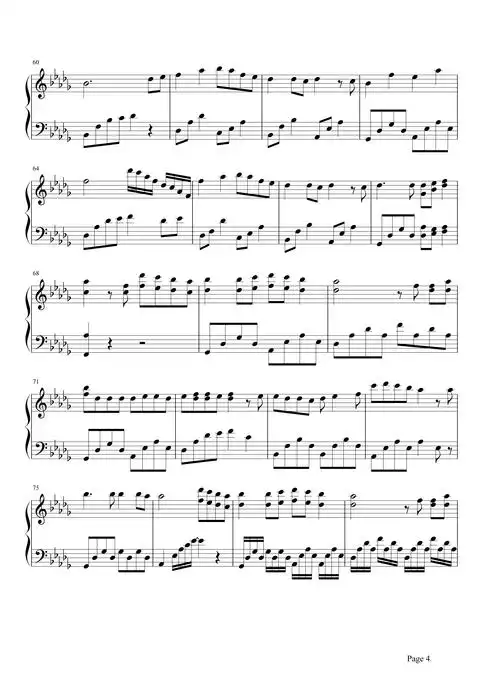 眉间雪钢琴谱 情愫 何时杖尔看南雪我与梅花两白头4