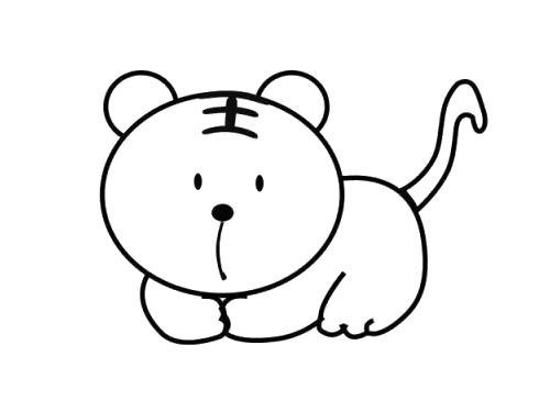 小老虎简笔画的画法