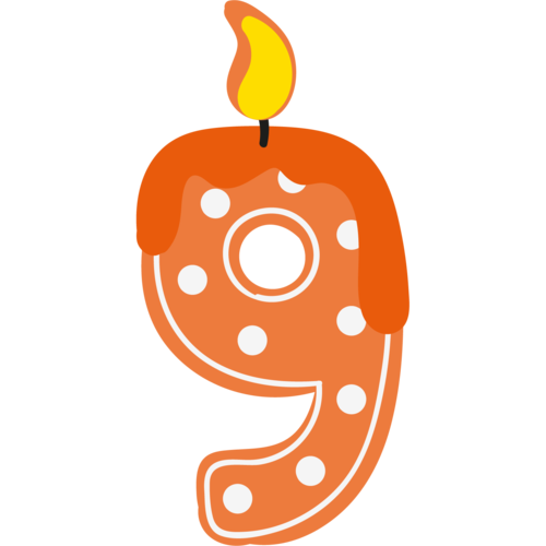 数字蜡烛9简笔画