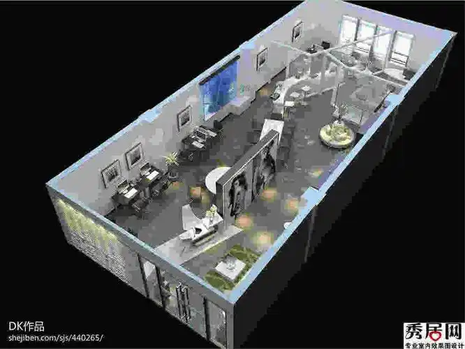 创意小型办公室环境布局平面布置设计图,长方形的办公室,在