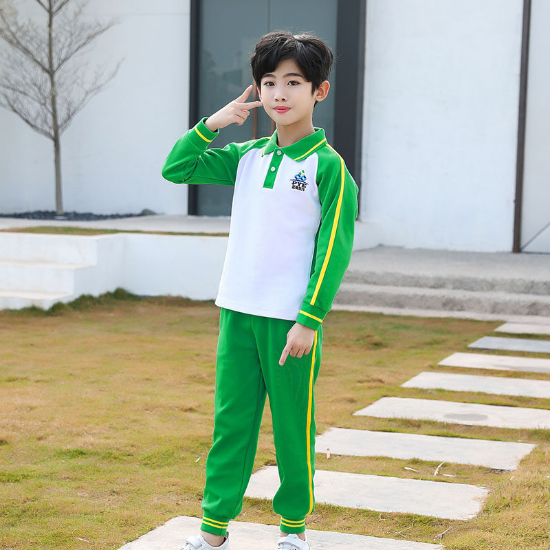 广州番禺区小学生校服夏装男生女生套装纯棉长袖春秋校服