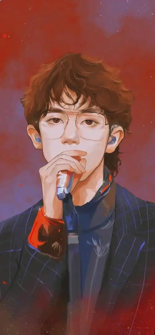 独一无二的舞台王者易烊千玺高清手绘图片,卡通动漫-可爱美图