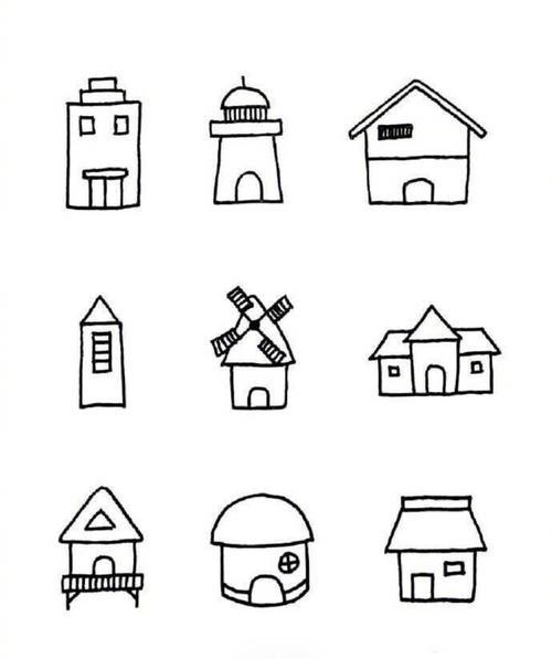 手帐建筑简笔画 简笔画图片大全-蒲城教育文学网
