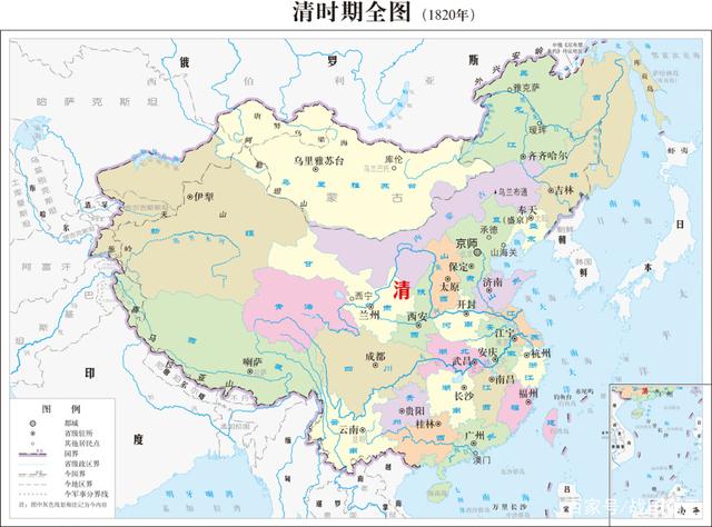 第二位,清朝面积——1316万平方公里(1820年)