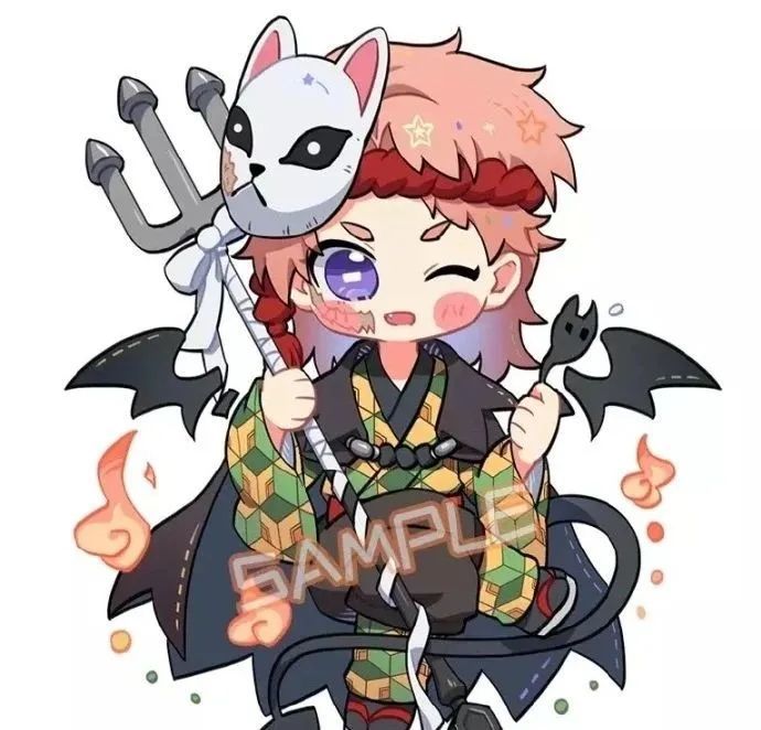 鬼灭之刃q版萌系画风人物立绘