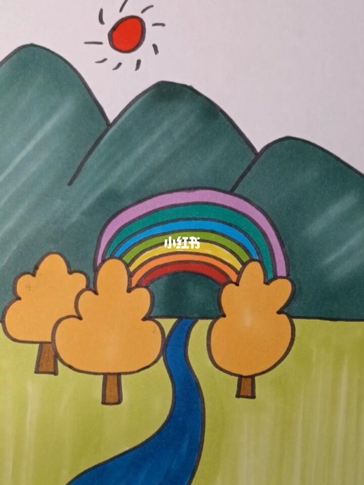 画一幅秋天的山水风景图#简笔画  #儿童简笔画  #可爱简笔画  #创意