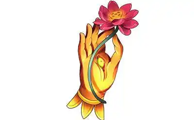 53张彩色佛手纹身手稿素材图片