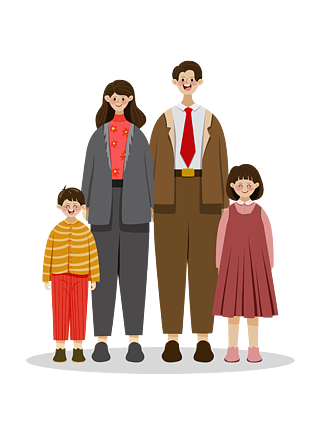 矢量人物全家福照片