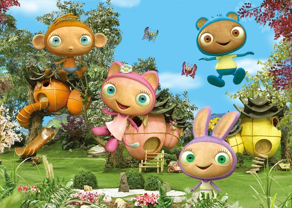 p>《布鲁精灵》动画片中,四位活泼可爱的布鲁精灵拉拉,图图,游游