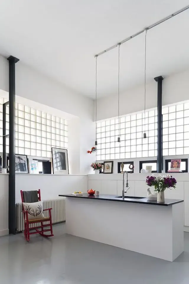 入户见客厅怎么办用玻璃砖做隔断