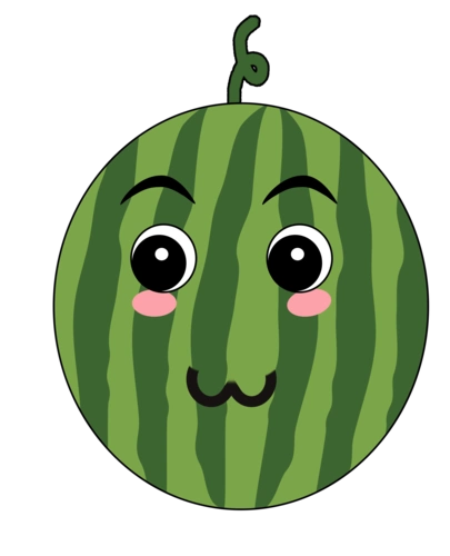 可爱手绘西瓜png素材图片