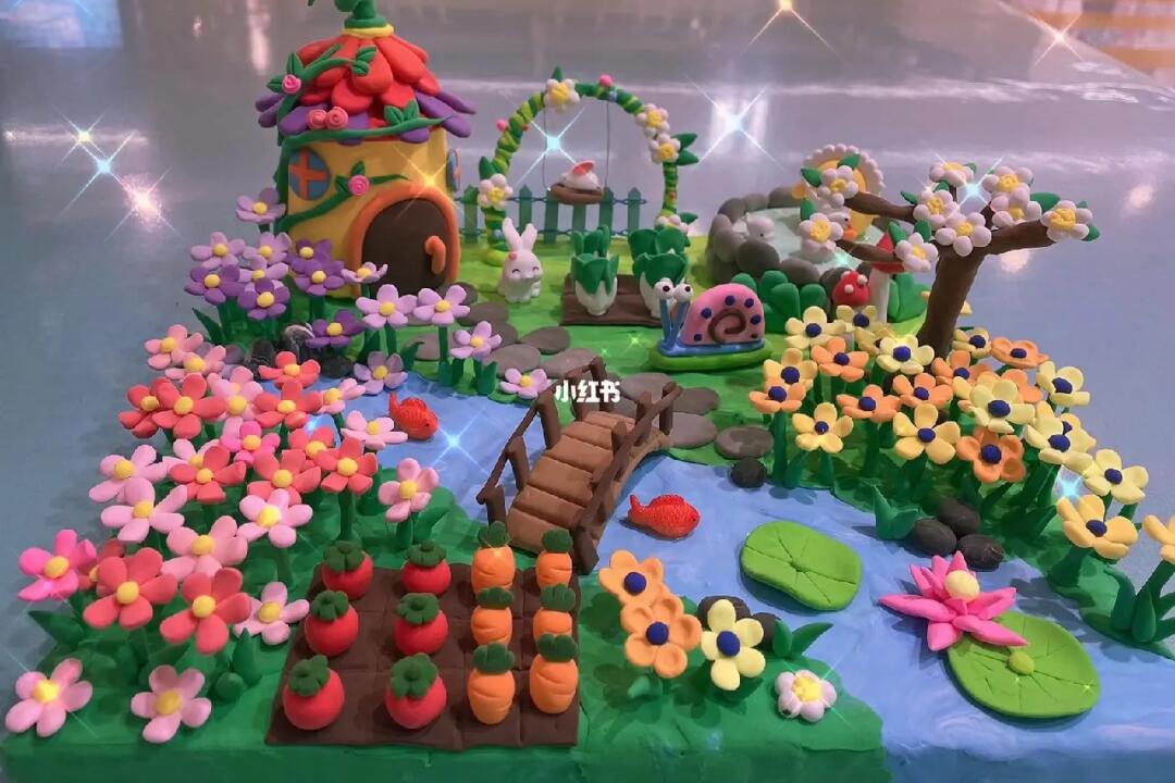 一日一物:儿童手工粘土梦幻春游小场景