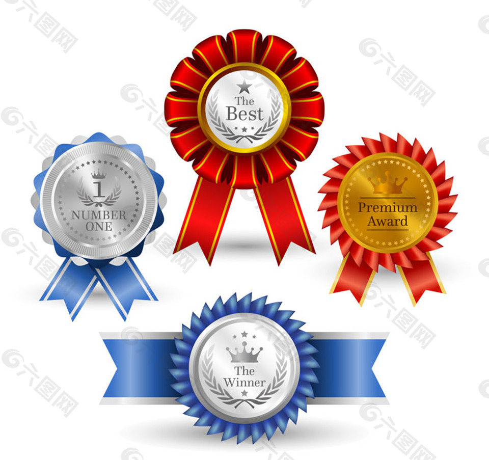 素材模板下载,本次设计元素 作品主题是 4款精美徽章设计矢量素材