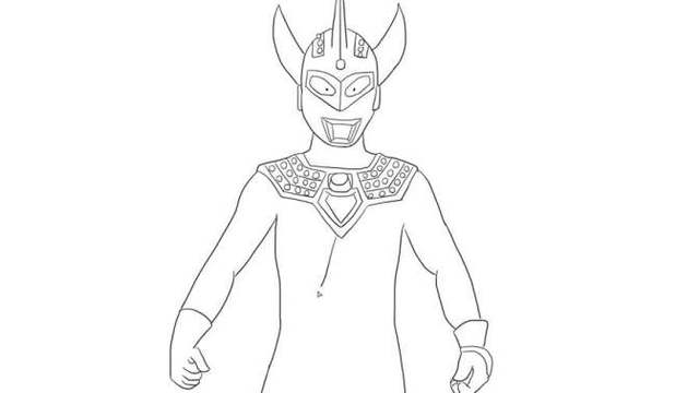 帅气的泰罗奥特曼儿童亲子简笔画