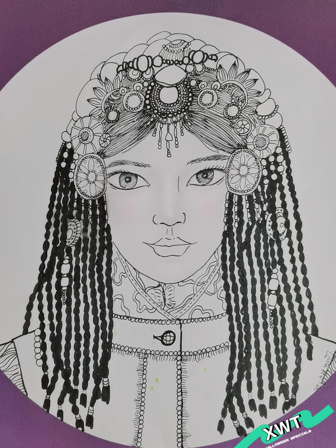 线描 #速写#创意线描  #民族风 #绘画  #速写人物#少数民族