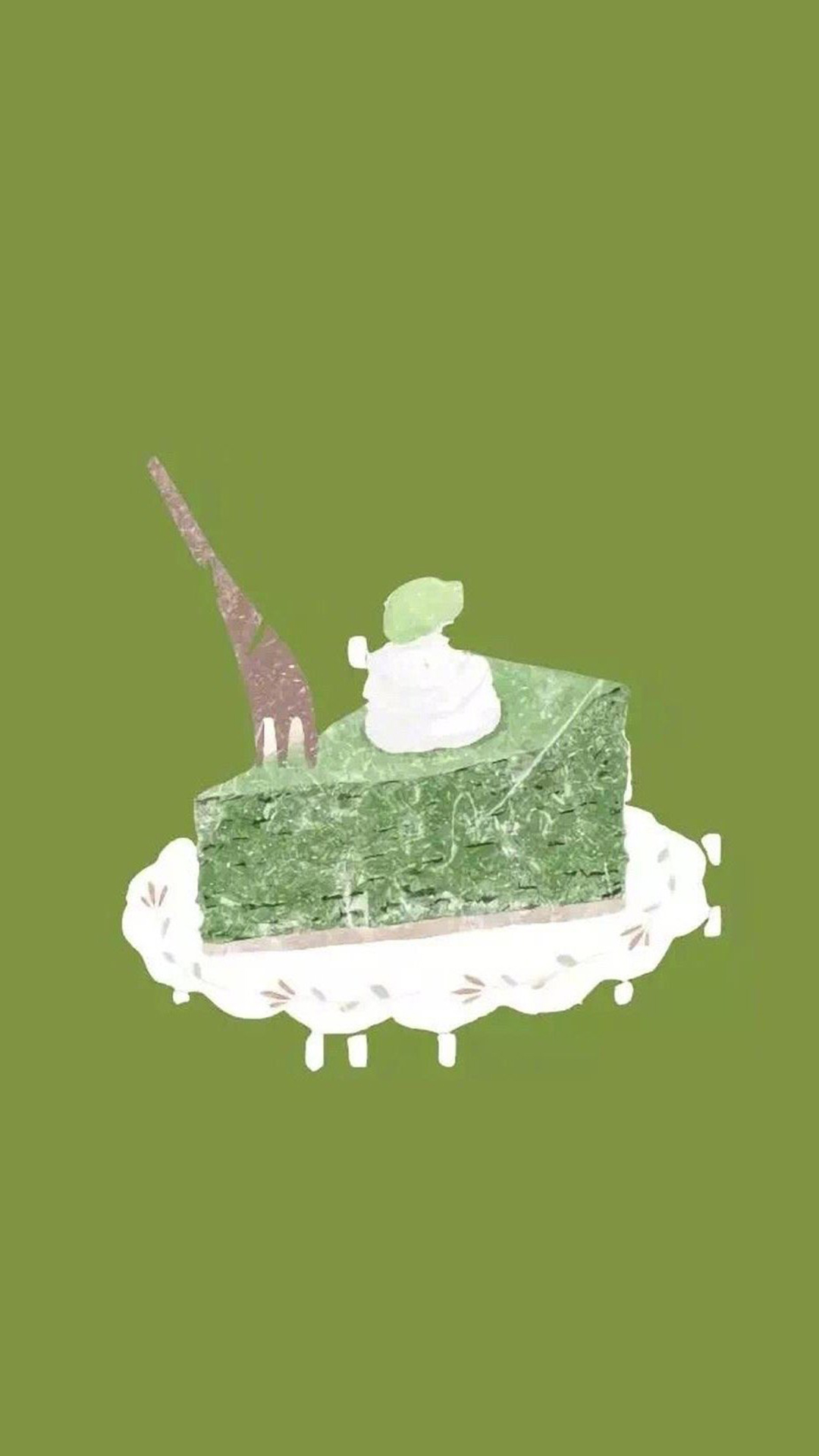 清新抹茶色背景手机壁纸