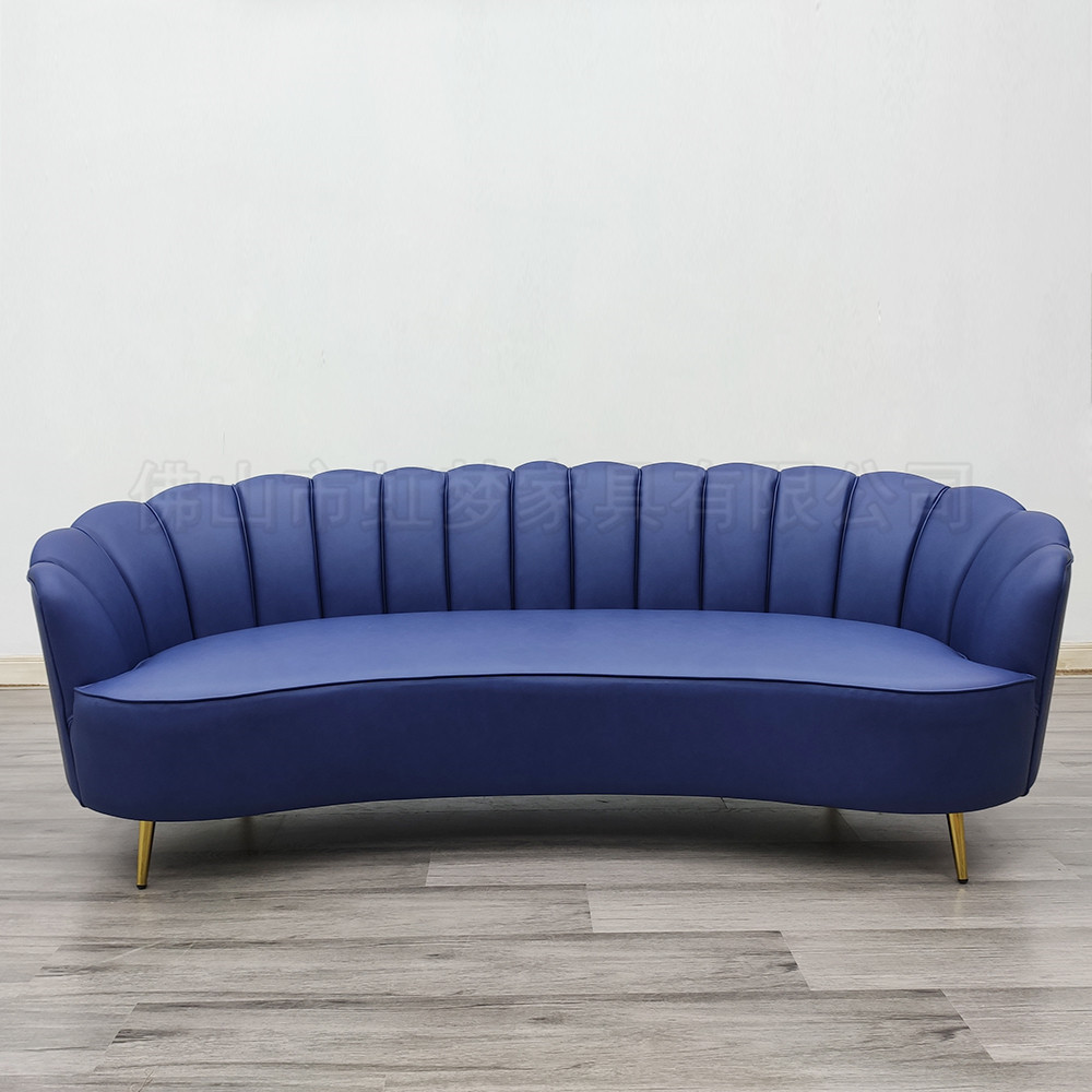 花瓣形状绒布沙发厂家定制酒店工程家具咖啡厅火锅店接待弧形沙发