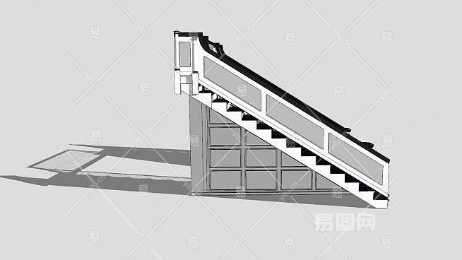 双合式楼梯su模型下载sketchup草图大师skp模型