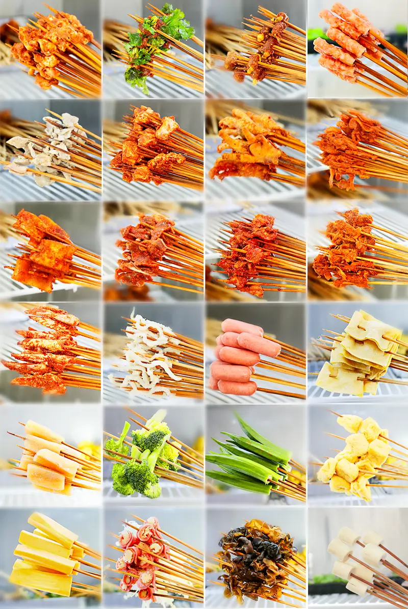 9元抢「任阿婆串串火锅」4人餐!鸳鸯锅 80根串 盘菜 …_菜品