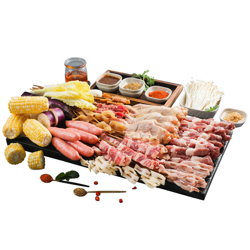 木屋烧烤食材12-13人套餐羊肉新鲜烧烤材料羊肉串半成品烤串户外
