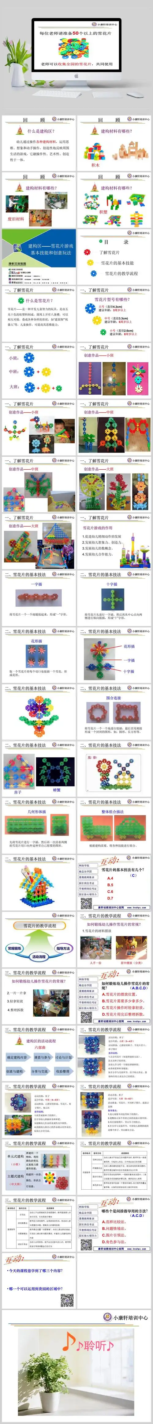 建构区——雪花片游戏基本技能和创意玩法1ppt模板
