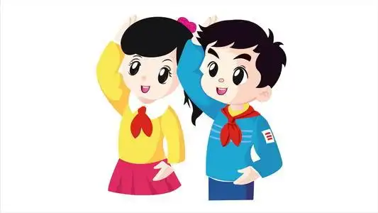 正在敬礼的孩子简笔画