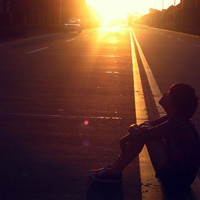 夕阳意境男生头像