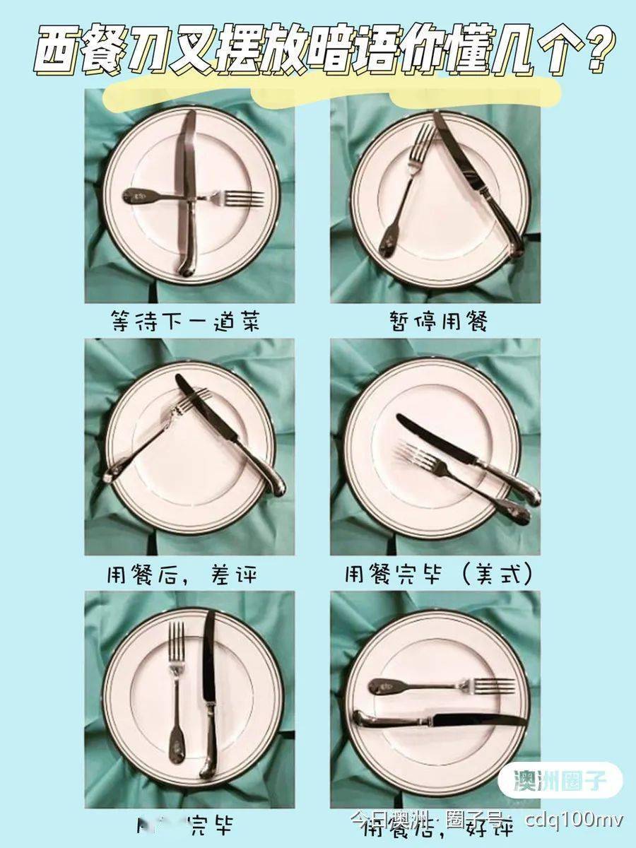 澳洲圈子西餐刀叉摆放暗语你懂几个原来有这么多种含义