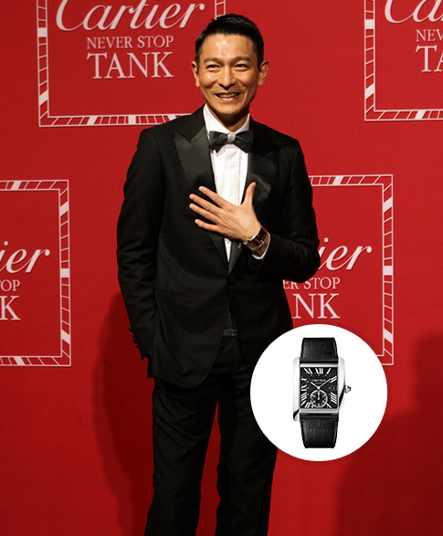 亚洲天王刘德华 cartier 坦克系列自动机械男表 shop now