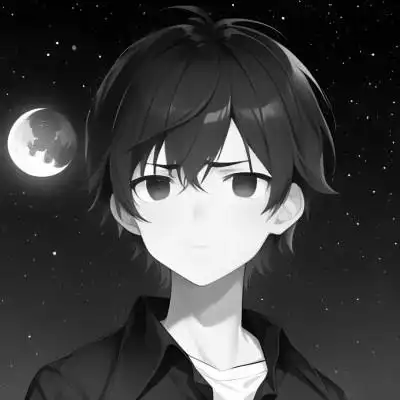 日系ins风漫画头像黑白男