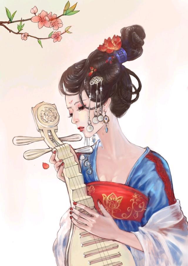 漫古风壁纸分享主题琵琶少女