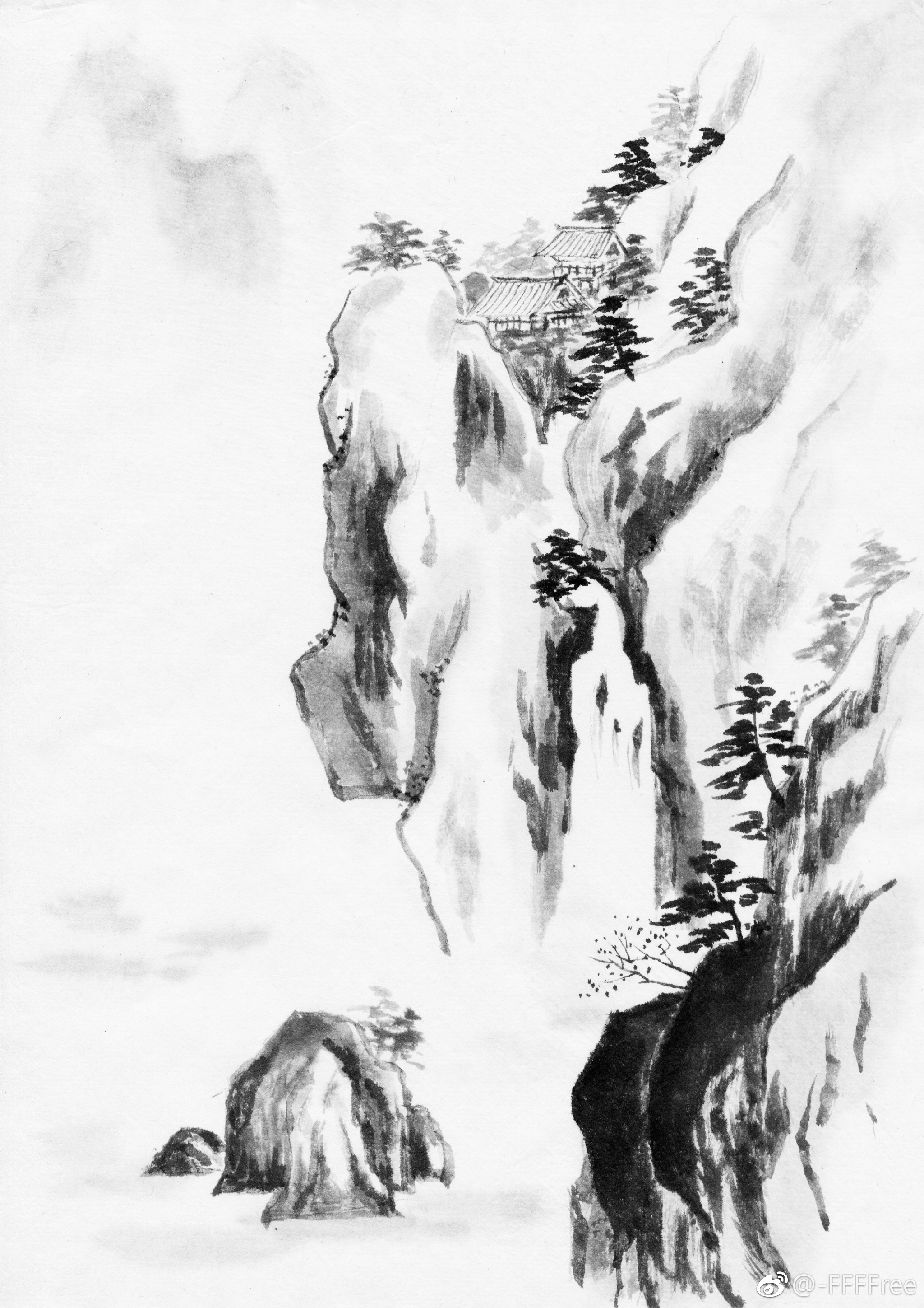 墨山| i n k   p a i n t i n g   m o u n t a i n 水墨山 国画