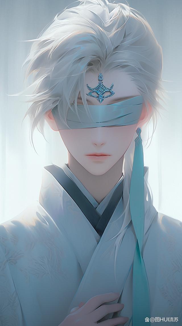 ai古风系男生蒙眼头像壁纸