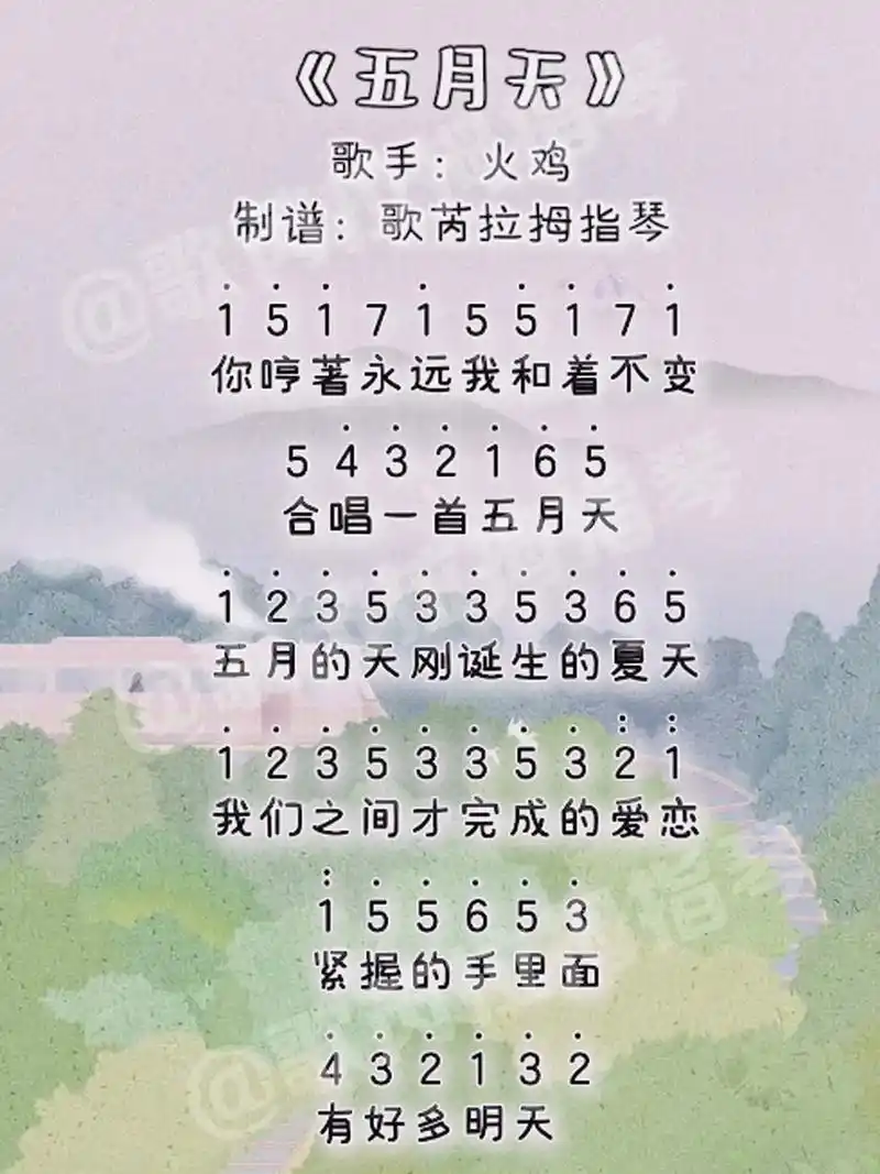 卡林巴拇指琴简谱分享合集.#图文伙伴计划 《五月天》《恶作剧 - 抖音