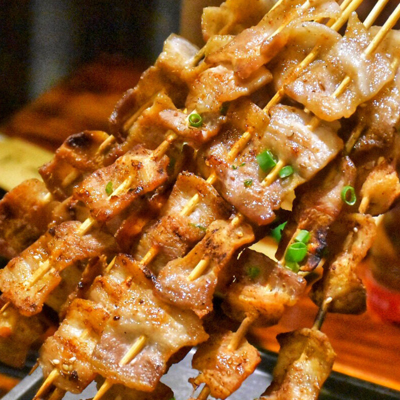 五花肉小串冷冻烧烤猪肉烤串大片五花肉20串户外bbq油炸铁板食材