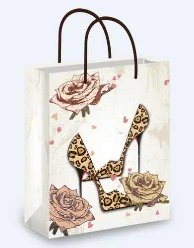 手工工艺手提包装纸袋 印花创意设计礼品袋 服装打包包装袋 .