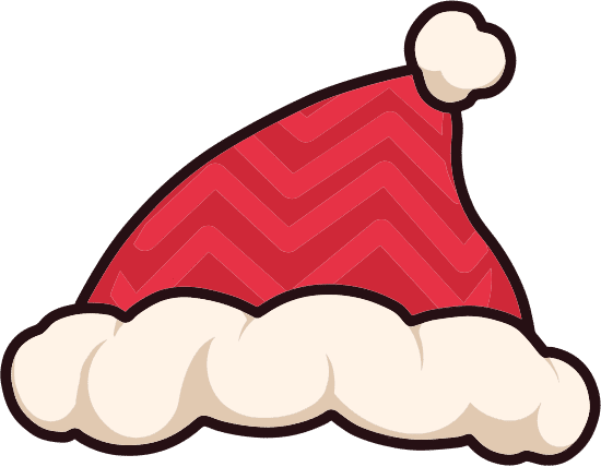 圣诞帽彩色带描边扁平插画