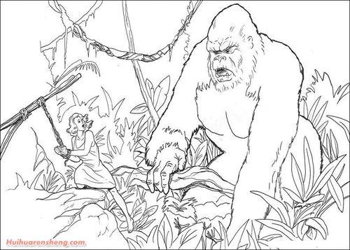 儿童蜡笔画 - 百人简笔画|儿童简如何画大金刚简笔画教程简笔画