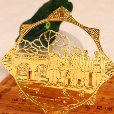 陕西西安旅游文创礼品革命延安红色记忆纯铜金属书签