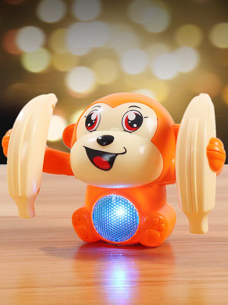 翻滚猴网红声控玩具婴儿电动翻斗猴女孩2岁男女童抖音益智小猴子