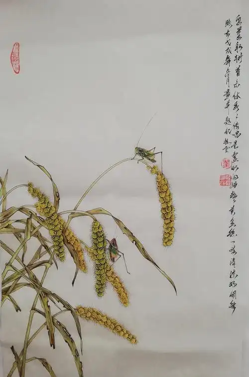国画工笔蝈蝈